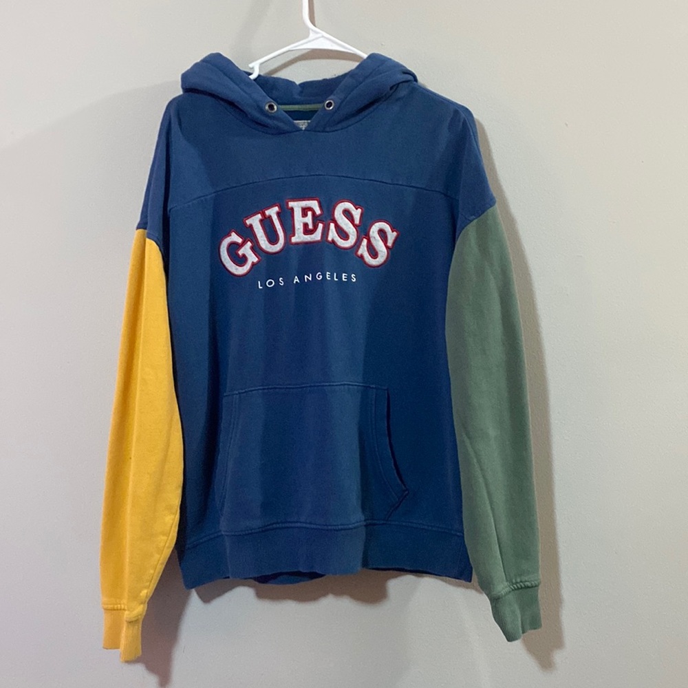 GUESS Originals Color Blocked Hoodie Sweatshirt - Size M